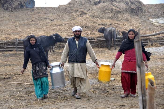 punjab farmer with daughters